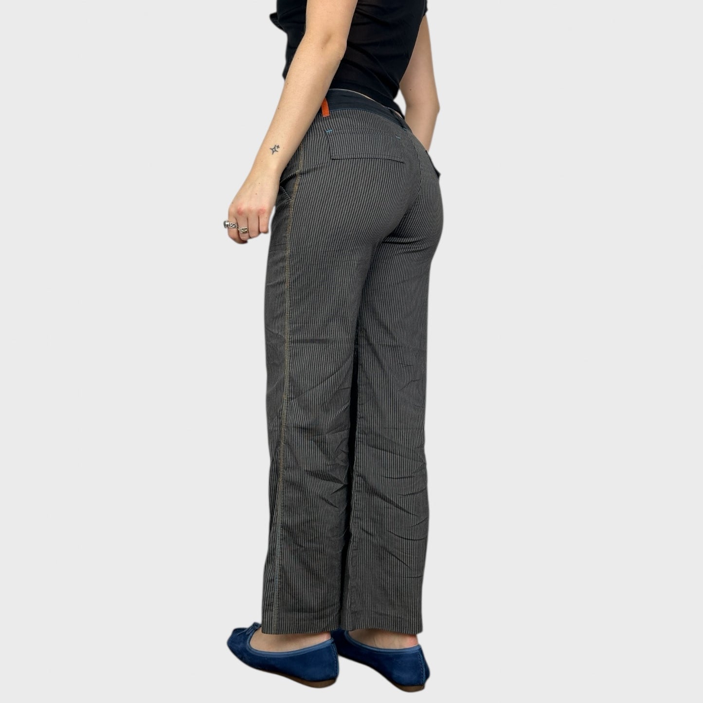 Cop Copine Pinstripe Stretch Trousers - S