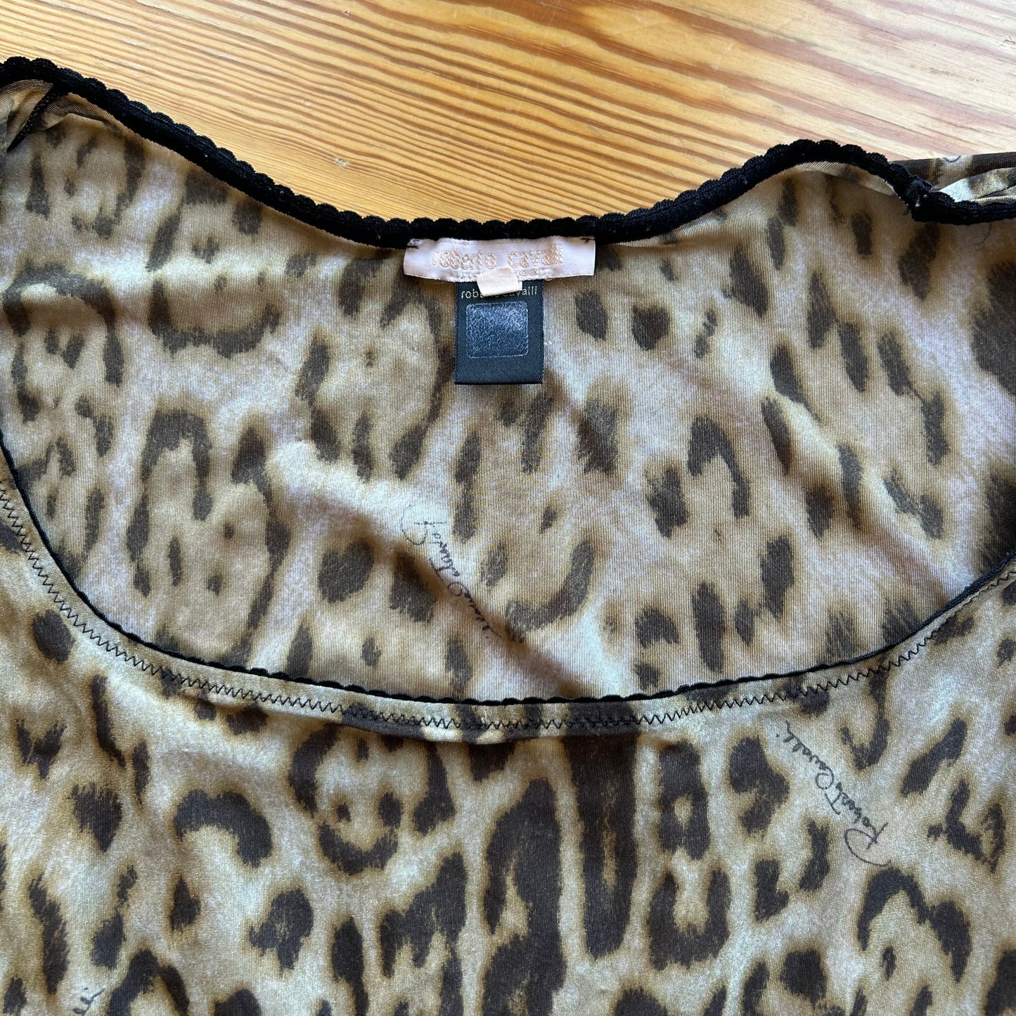 Roberto Cavalli Leopard Print Long Sleeve Top - M/L