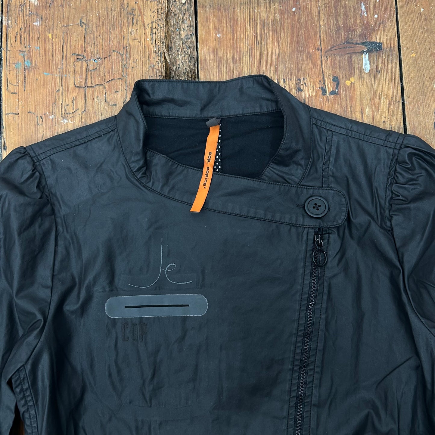 Cop Copine Black Asymmetric Zip Jacket - M/L