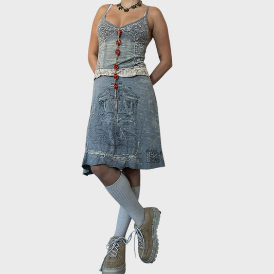 Save the queen embroidered dress