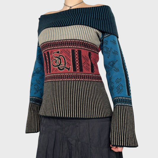 Save The Queen Wide Neck Graphic Jumper - M