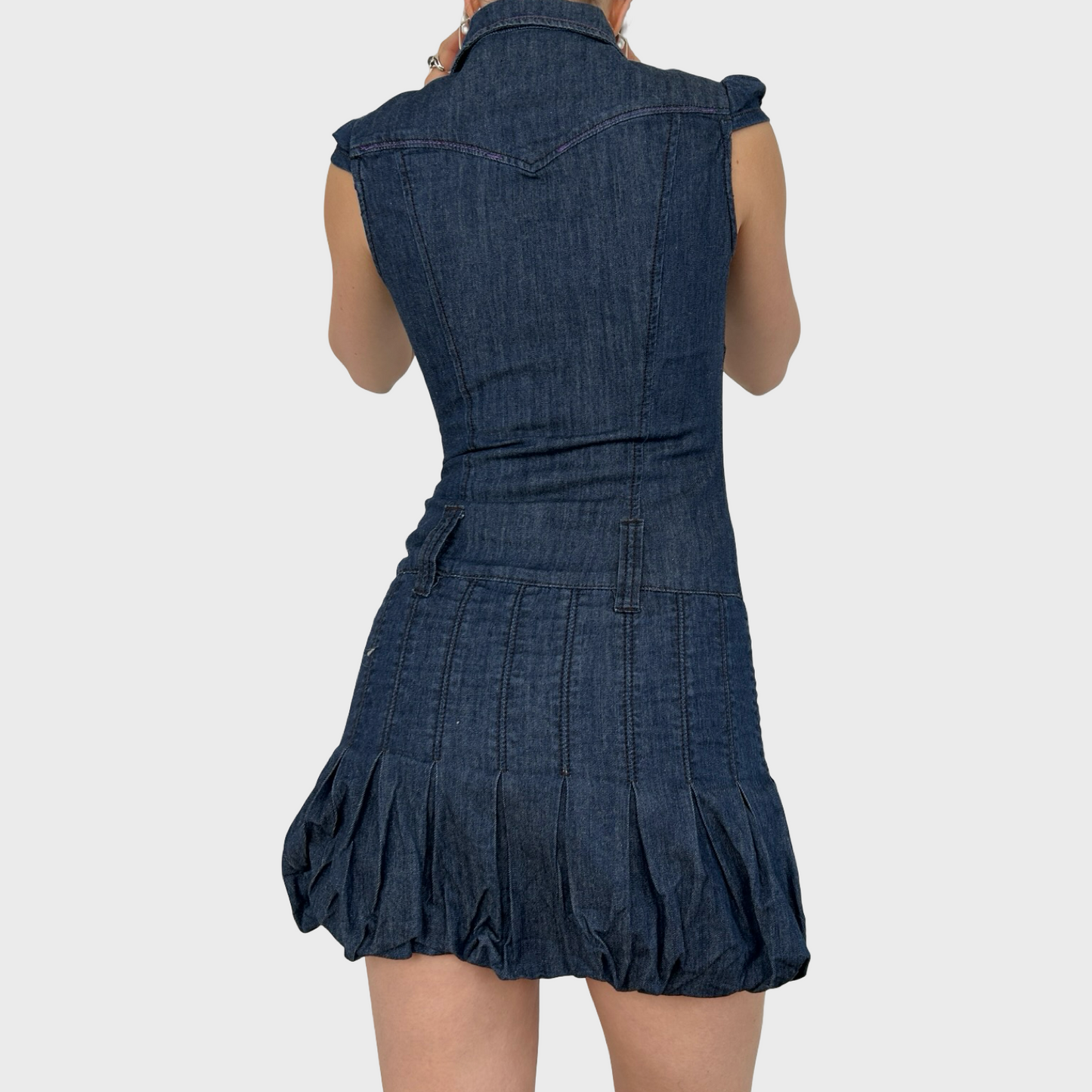 Vintage Denim Bubble Mini Dress - XS/S
