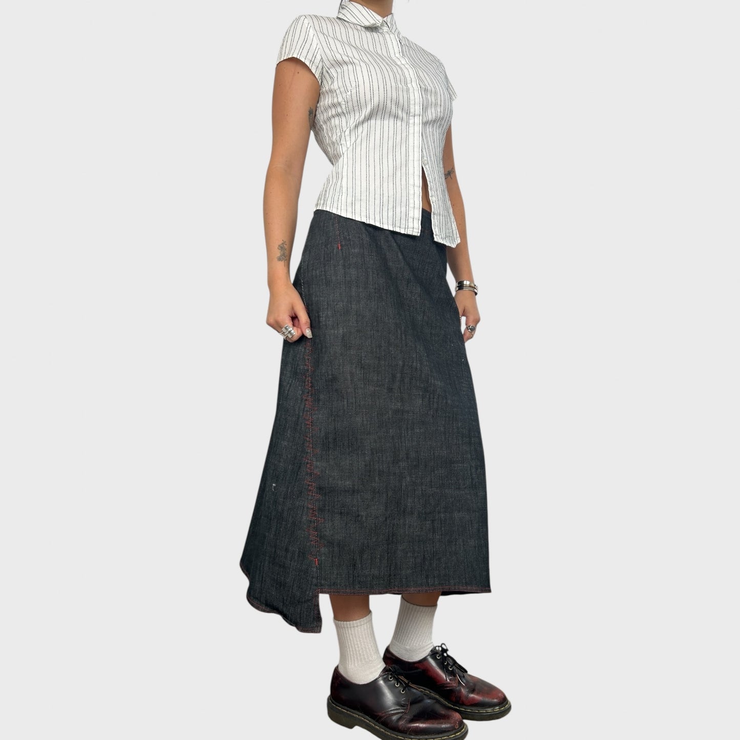 Cop Copine Denim Midi Skirt - M
