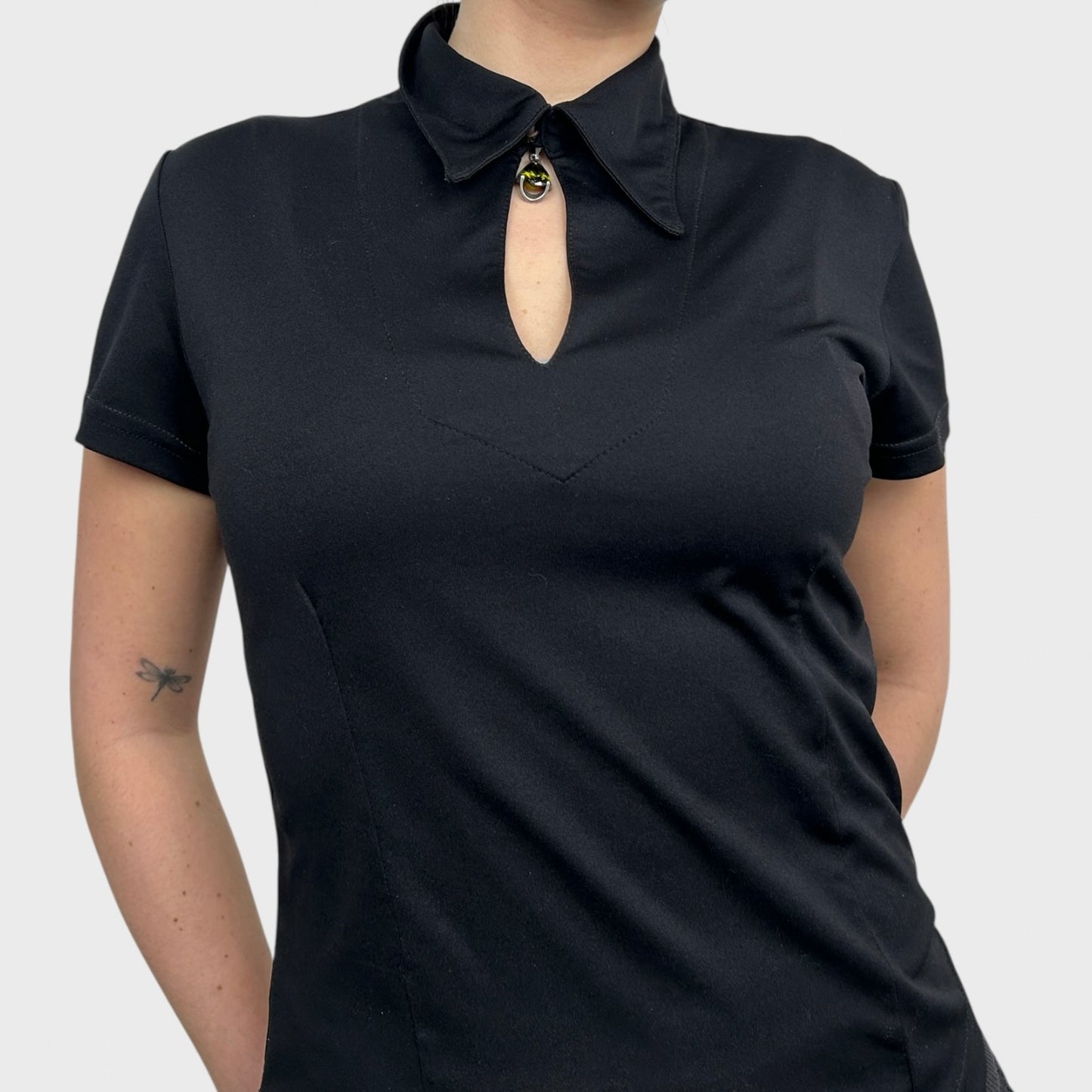 Miss Sixty Short Sleeve Collared Top - M