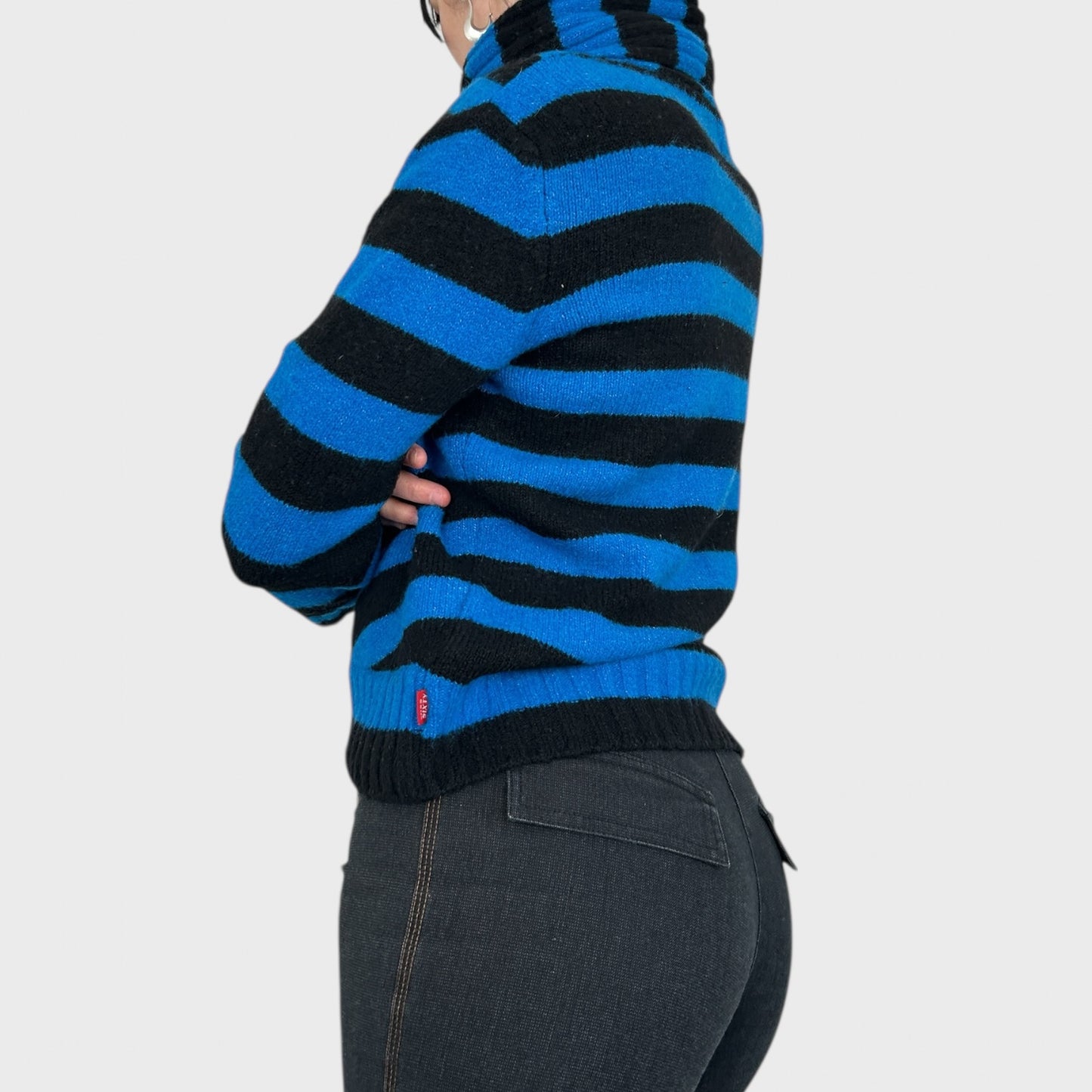 Miss Sixty Blue Striped Knit Jumper - M