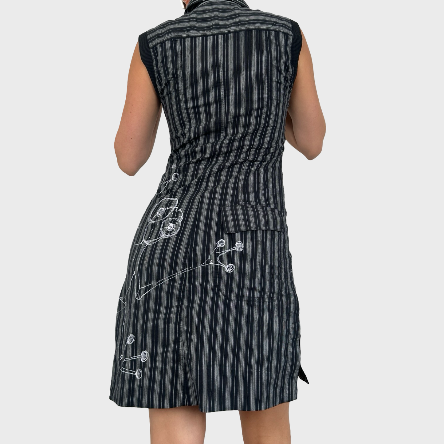 Cop Copine Stripe Collared Mini Dress - S