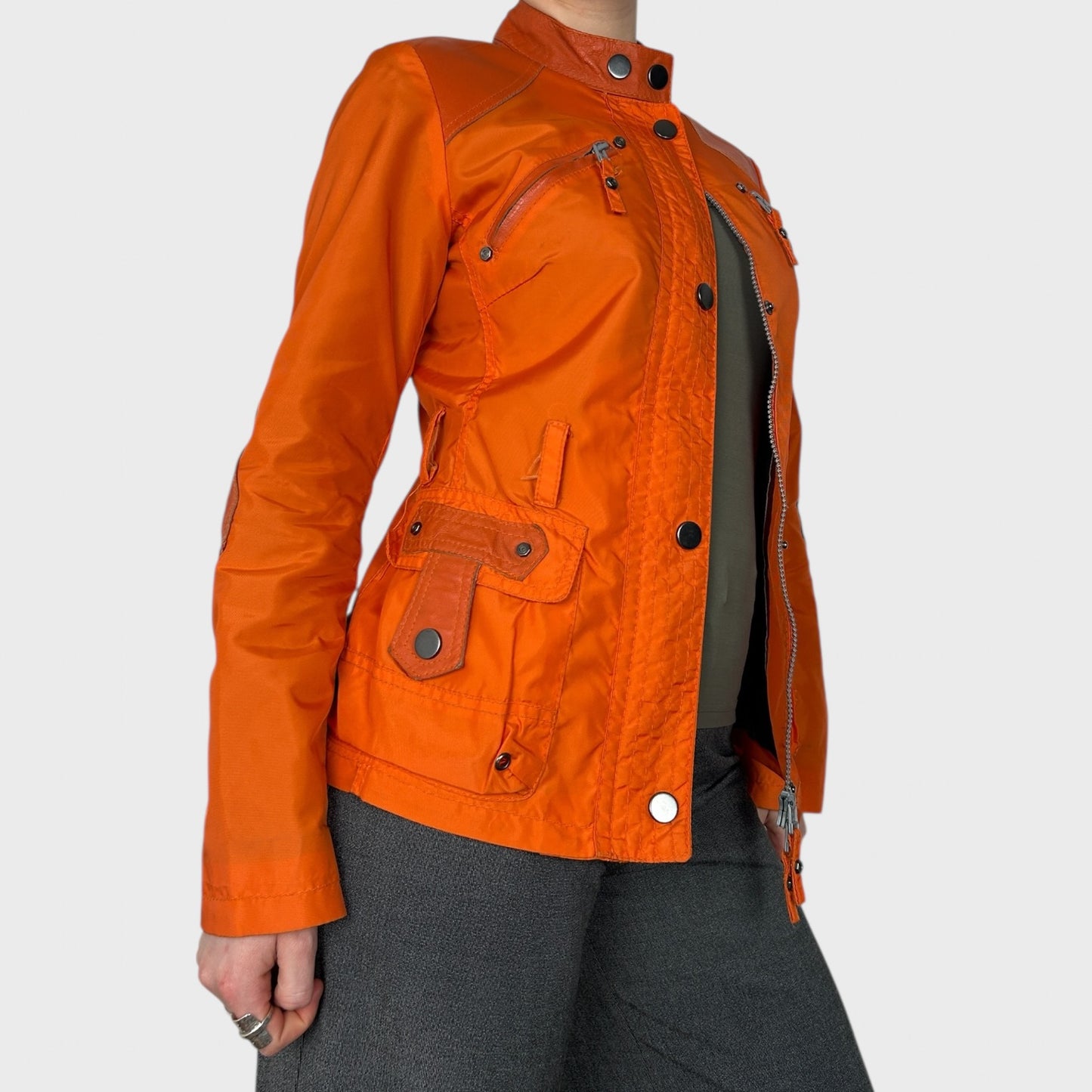 Roberto Cavalli Orange Zip Up Jacket - S
