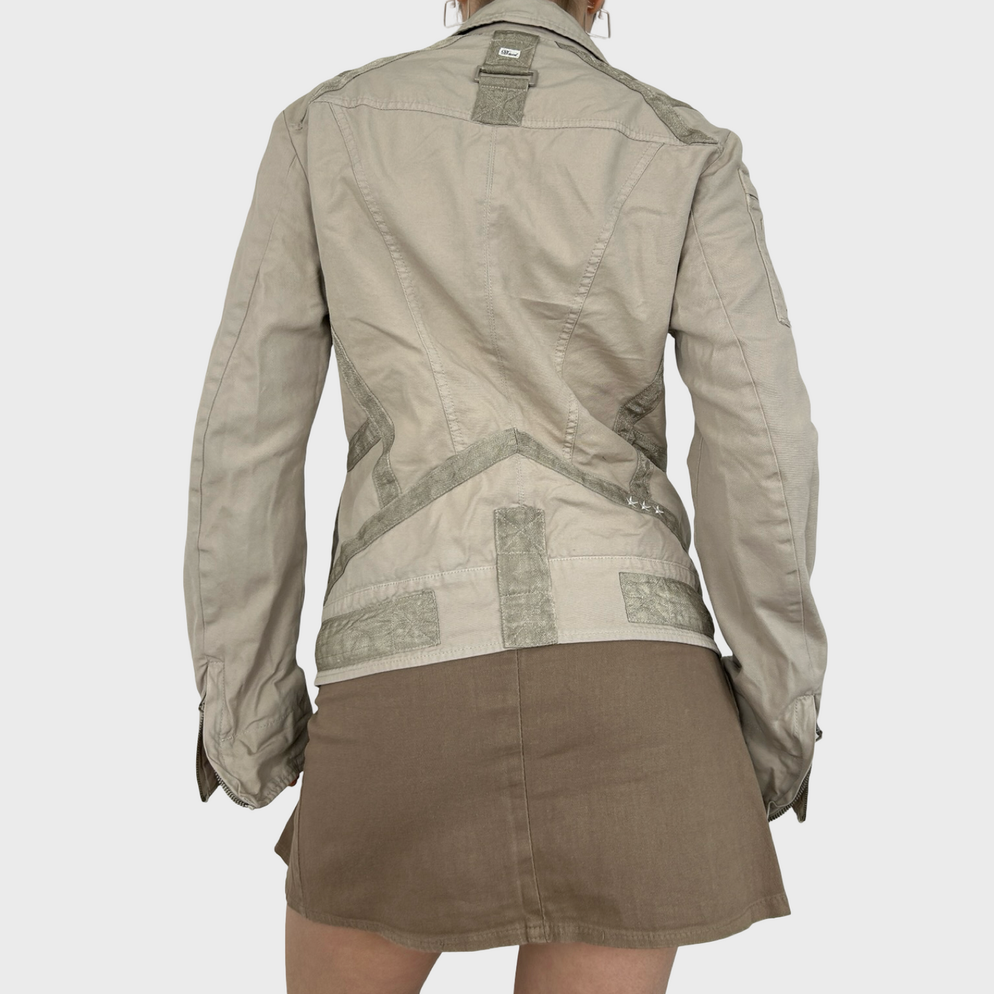 Diesel Beige Structured Button Jacket - L