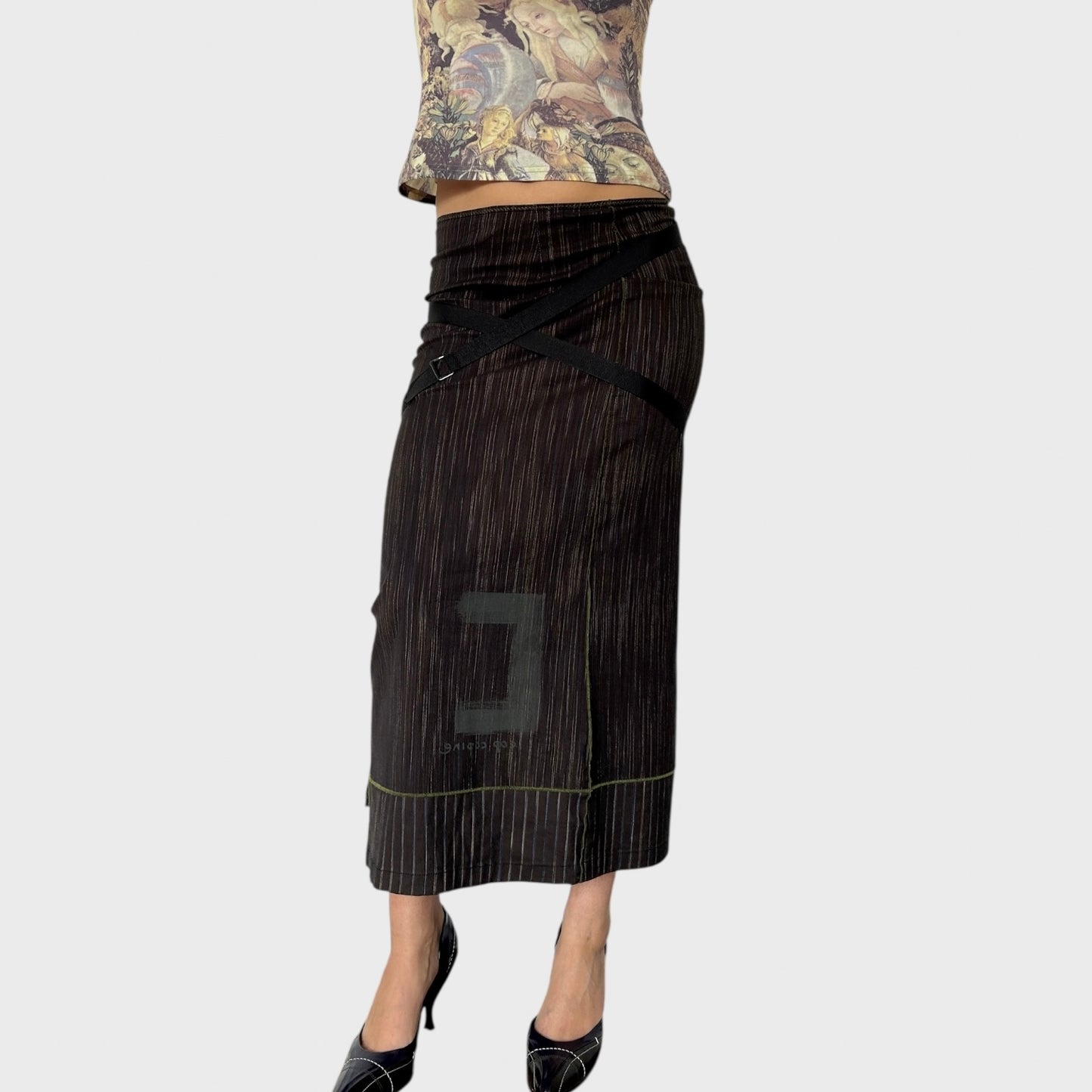 Cop Copine Wraparound Belt Midi Skirt - Size M