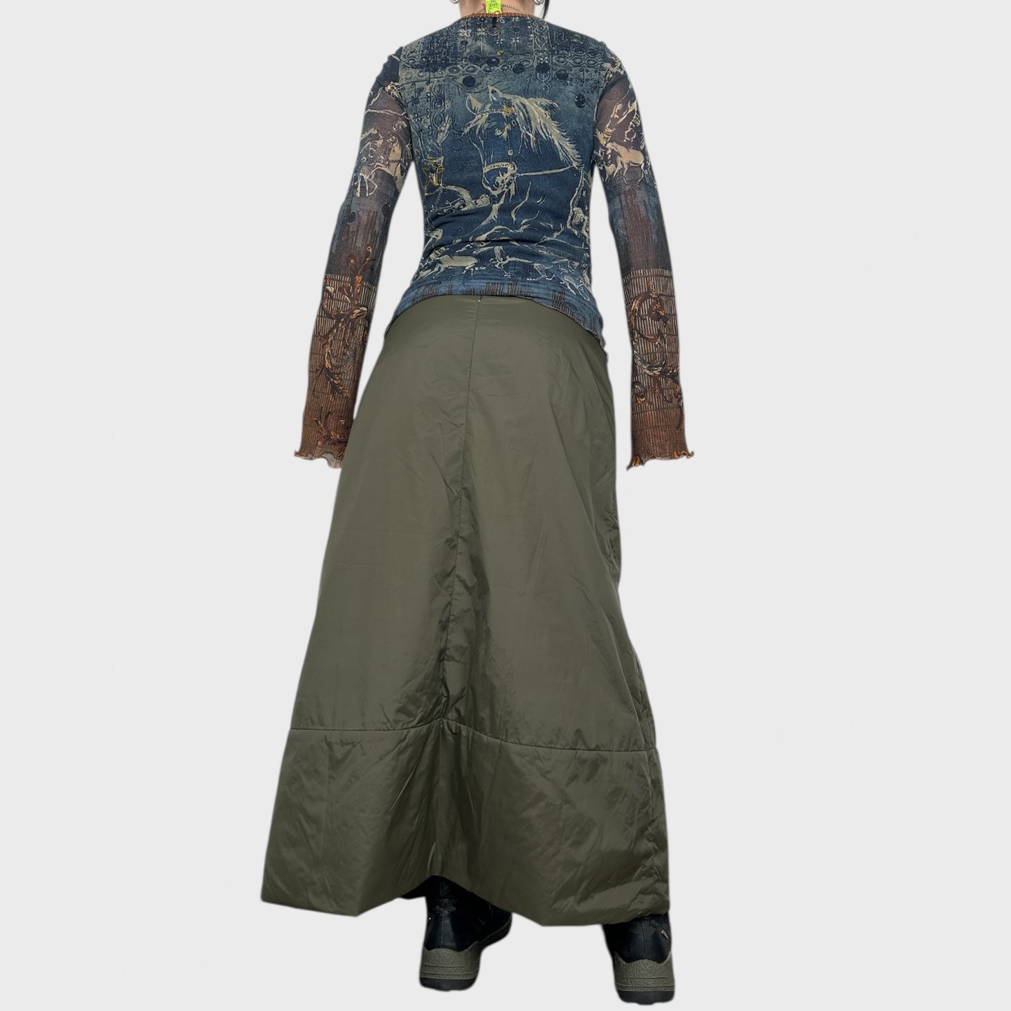 Cop Copine Khaki Puffer Maxi Skirt - XS/S