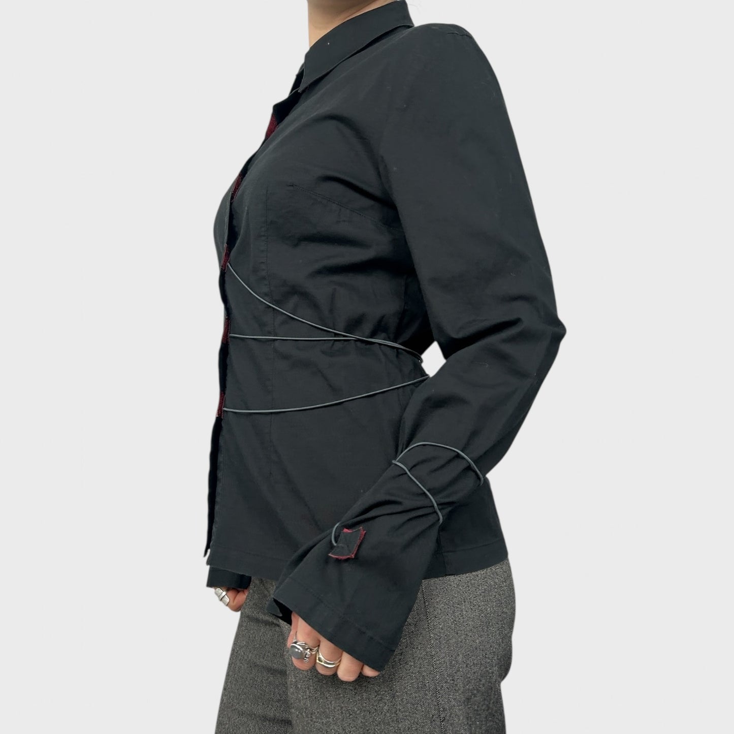 Cop Copine Black Tie Wrap Shirt - M