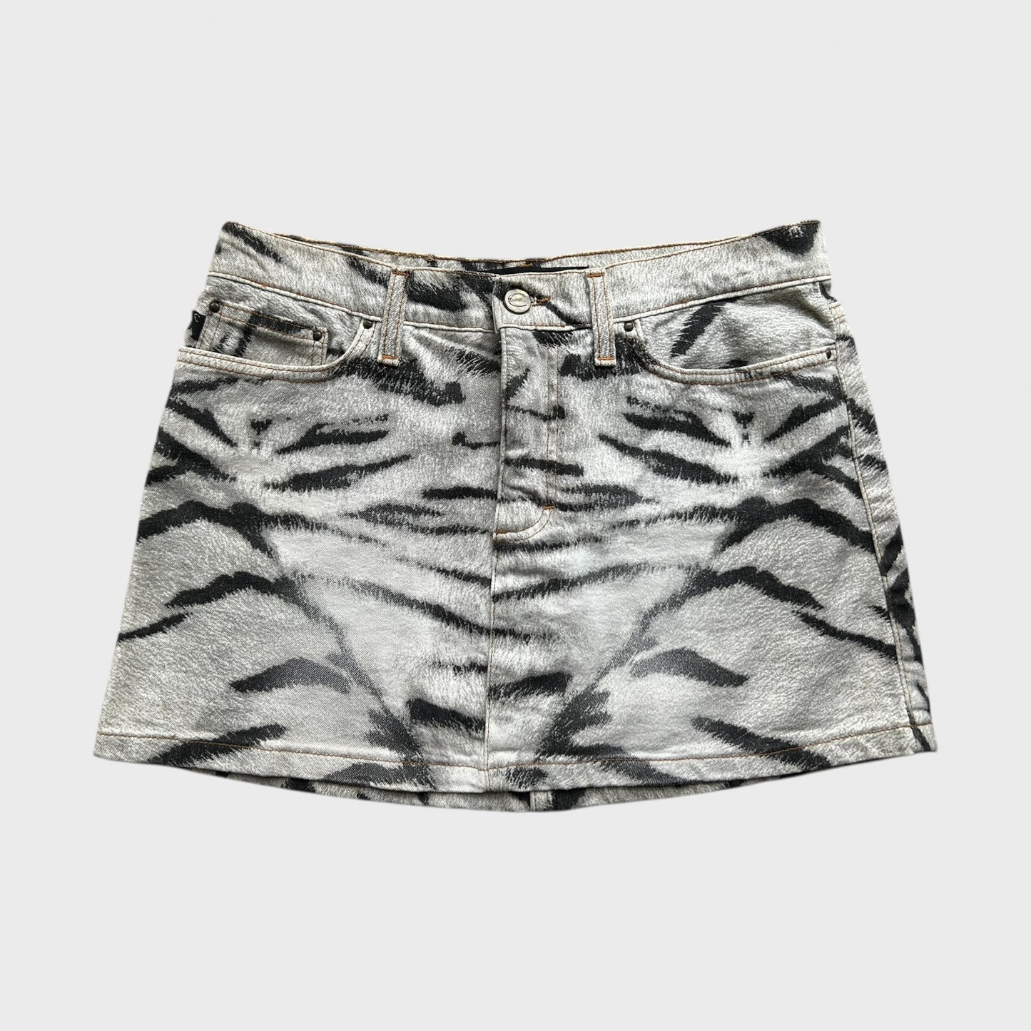 Roberto Cavalli Zebra Print Mini Skirt - S