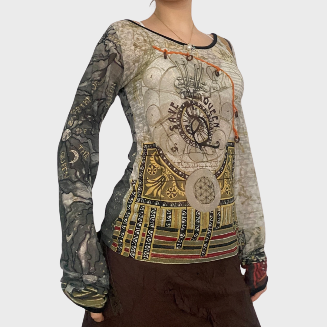 Save the Queen vintage mesh top