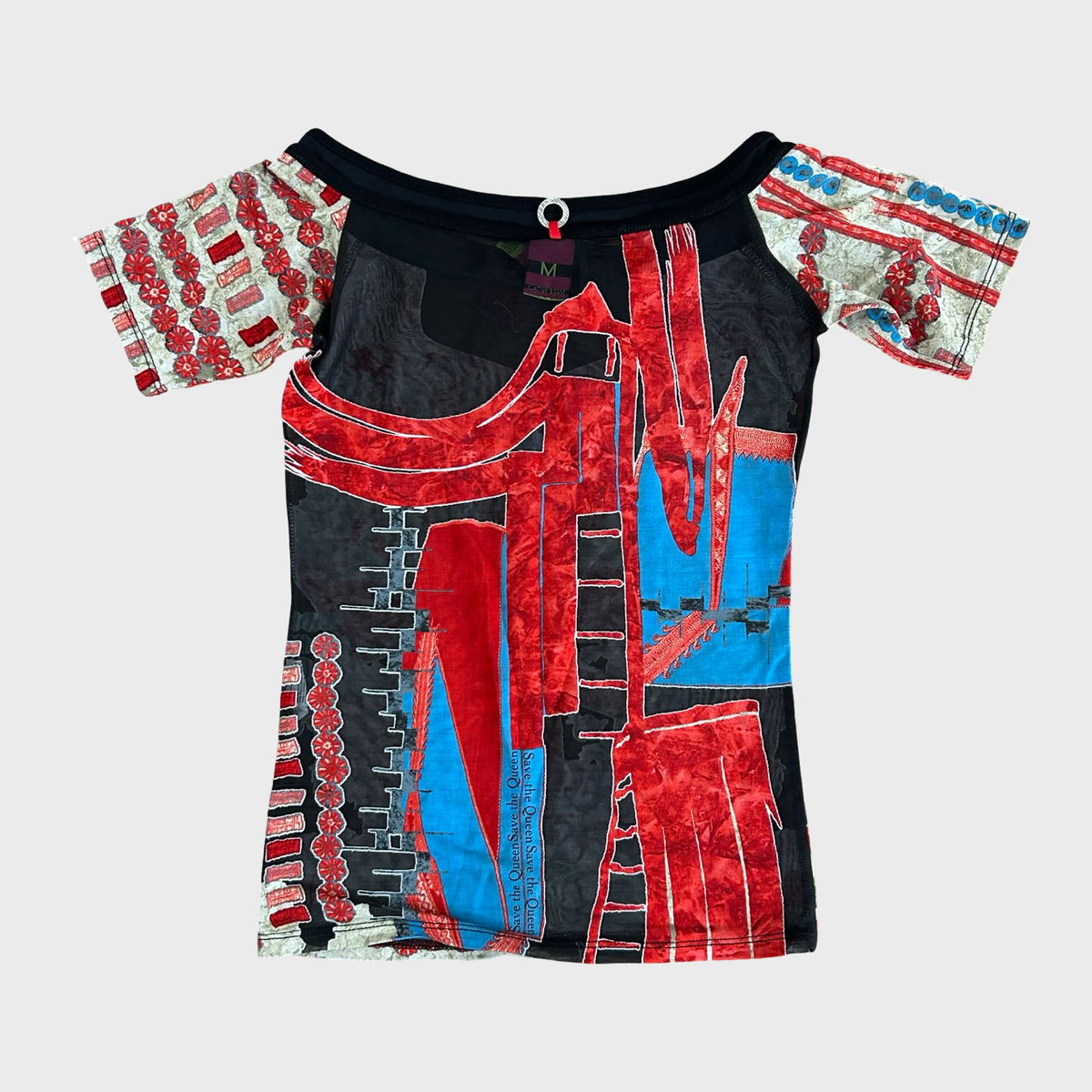 Save The Queen Red Graphic Top - S