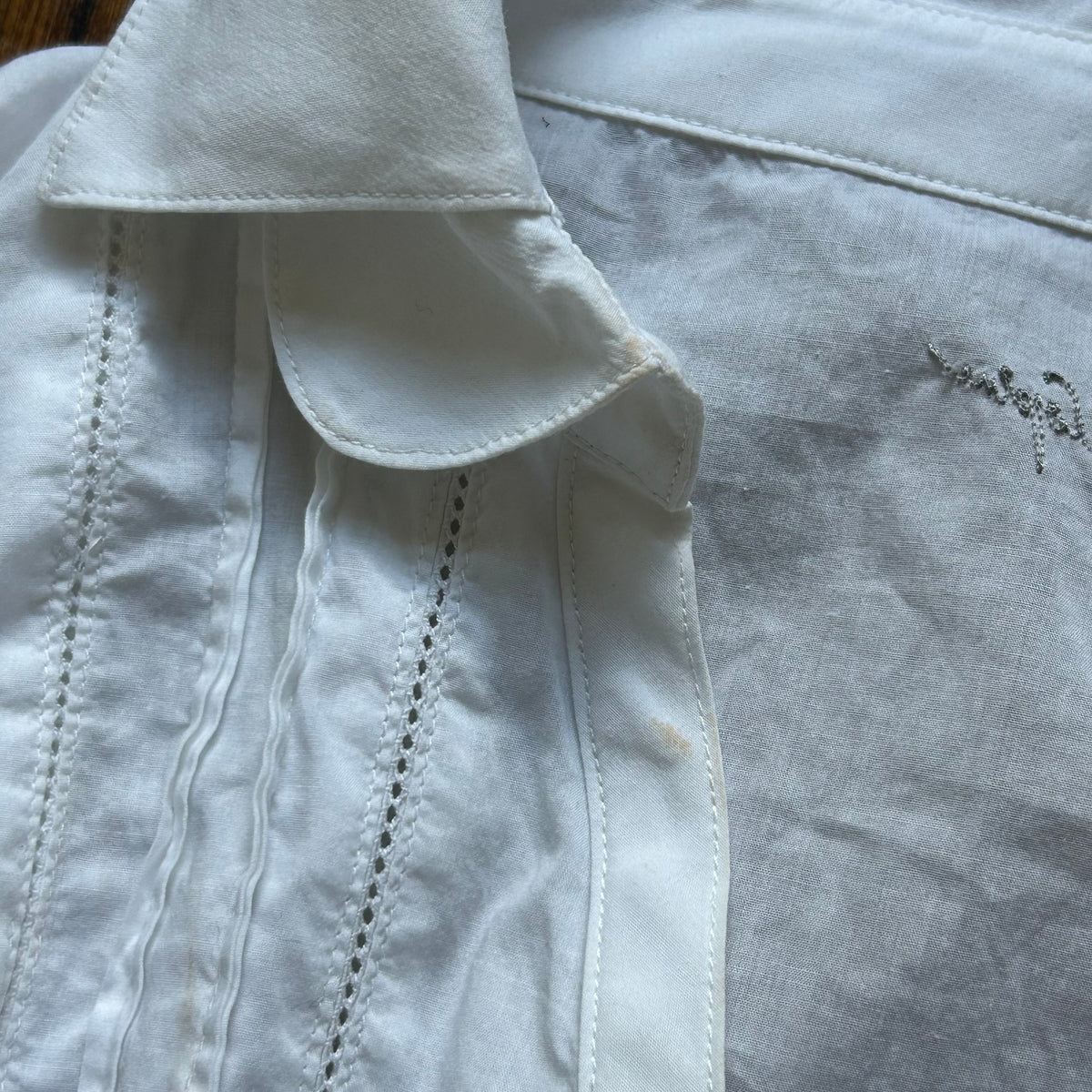 Cop Copine Bi-Material White Stretch Shirt - M/L