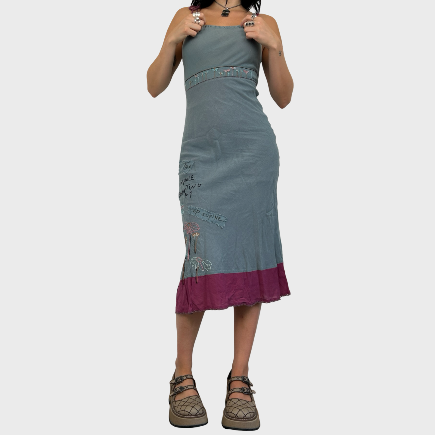 Cop Copine Blue Graphic Summer Dress - S
