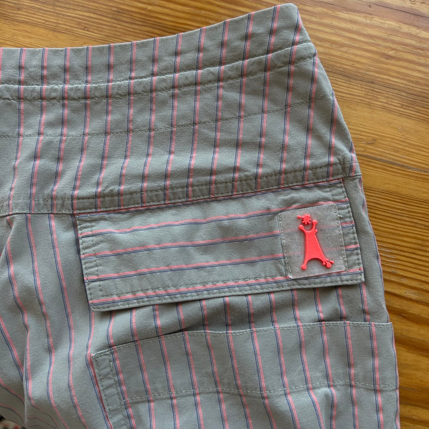 Cop Copine Grey & Pink Stripe Capri Trousers - M