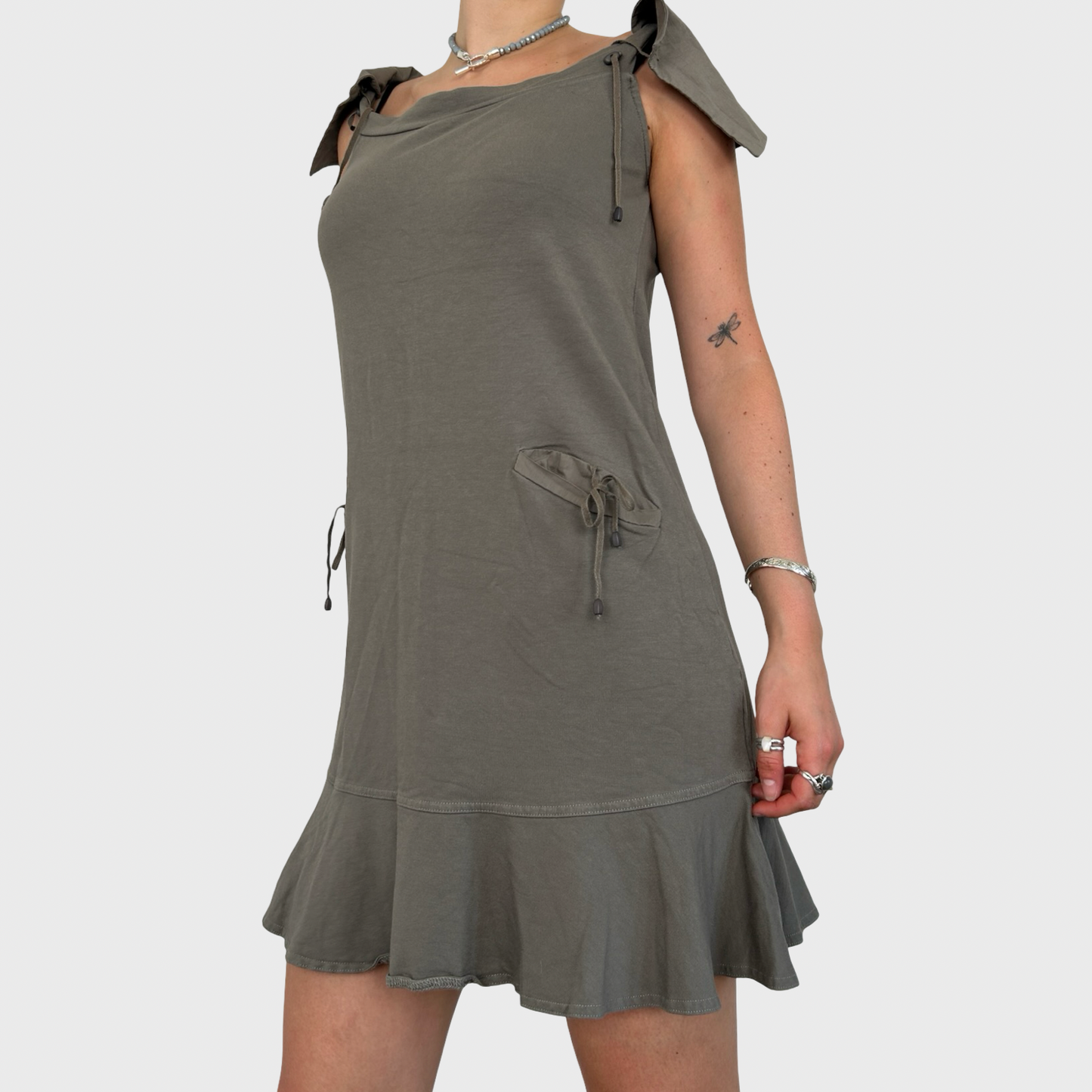 Cop Copine Khaki Babydoll Mini Dress - M/L