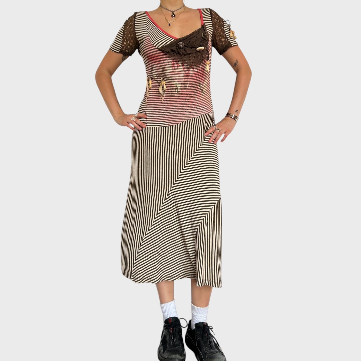 Save the Queen Striped Maxi Dress - Size S-M