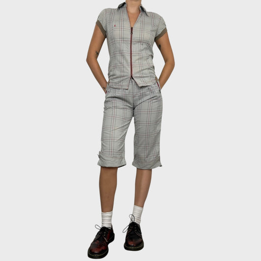 Cop Copine Grey Check Capris - S