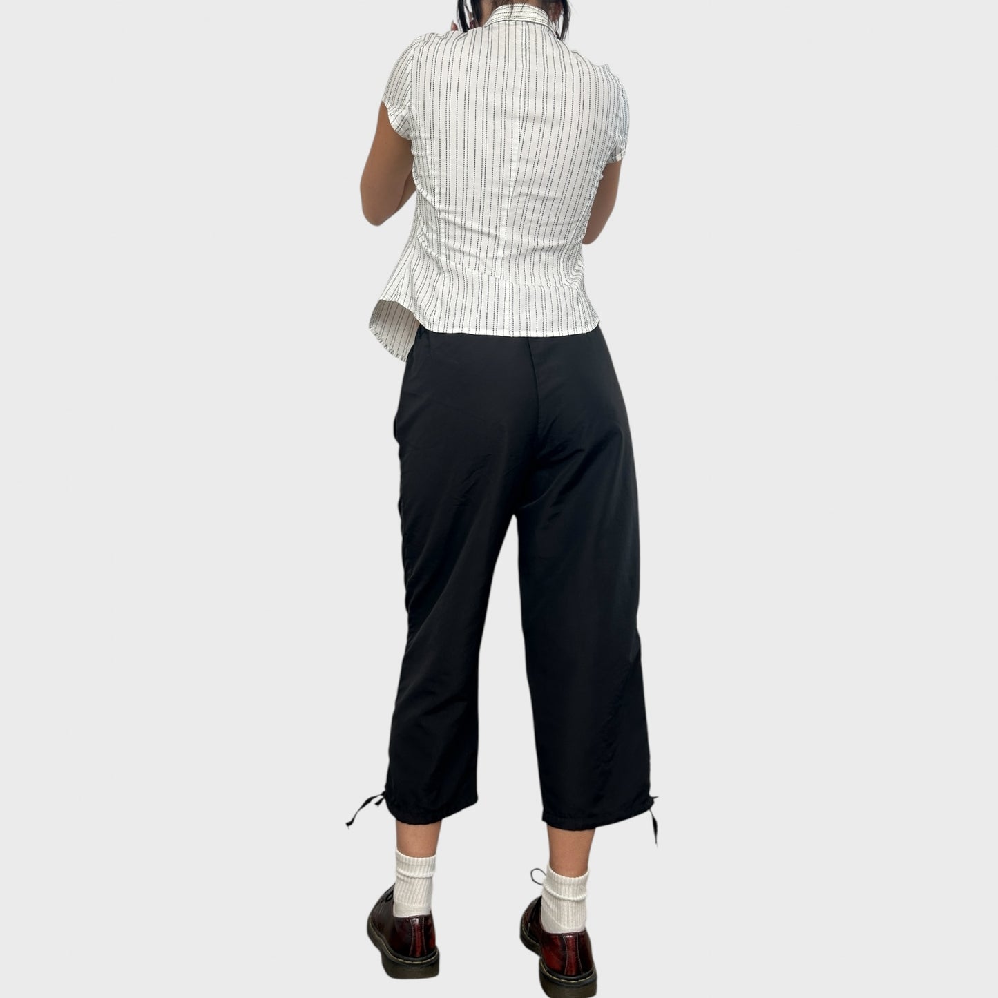 Black Sporty Wide Leg Capris - S