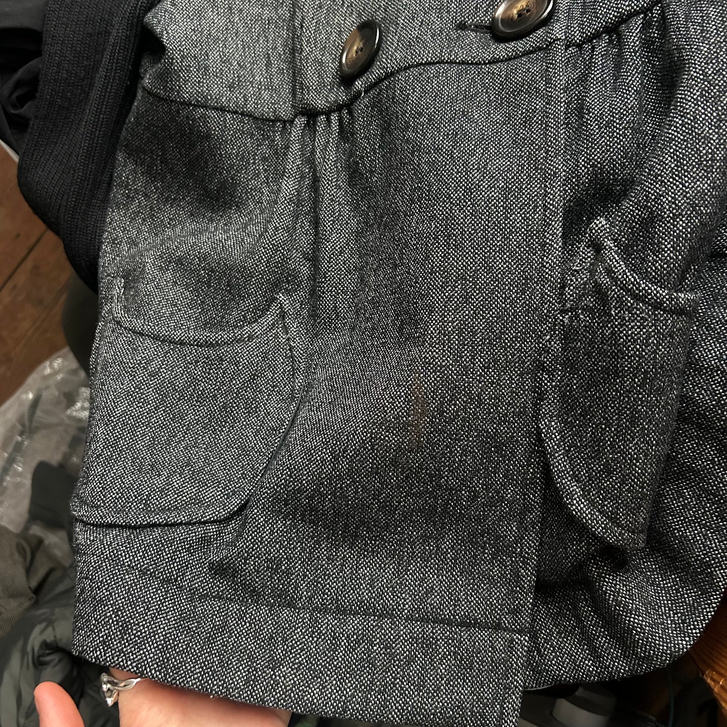 Cop Copine Grey Wool Peacoat - M