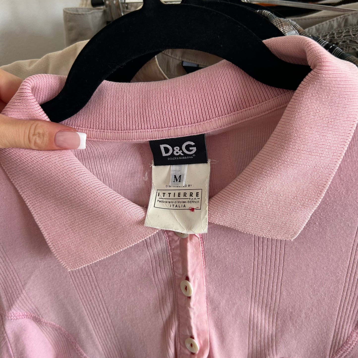 Dolce & Gabbana Baby Pink Polo Top - S