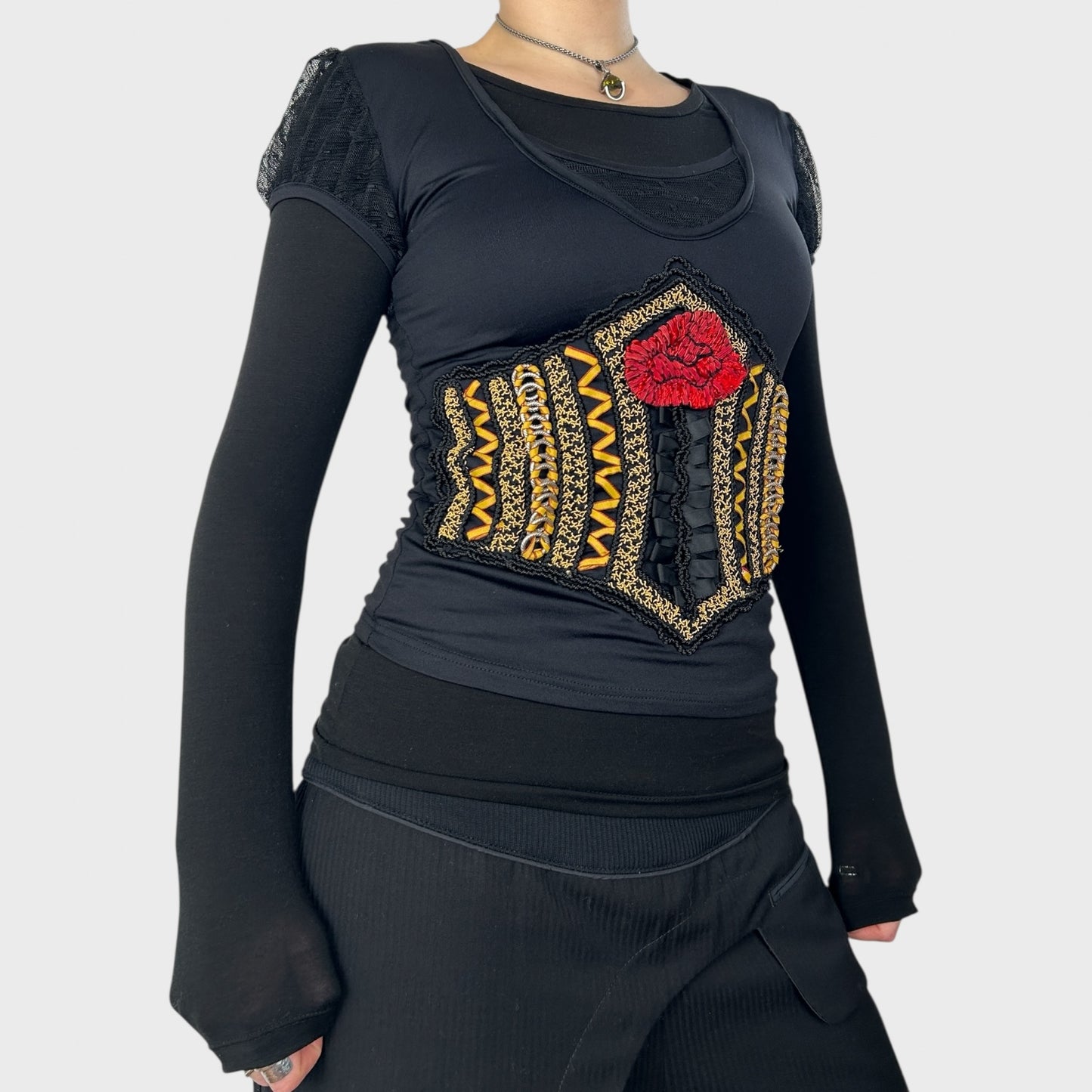 Save the Queen Rose Print Top - S