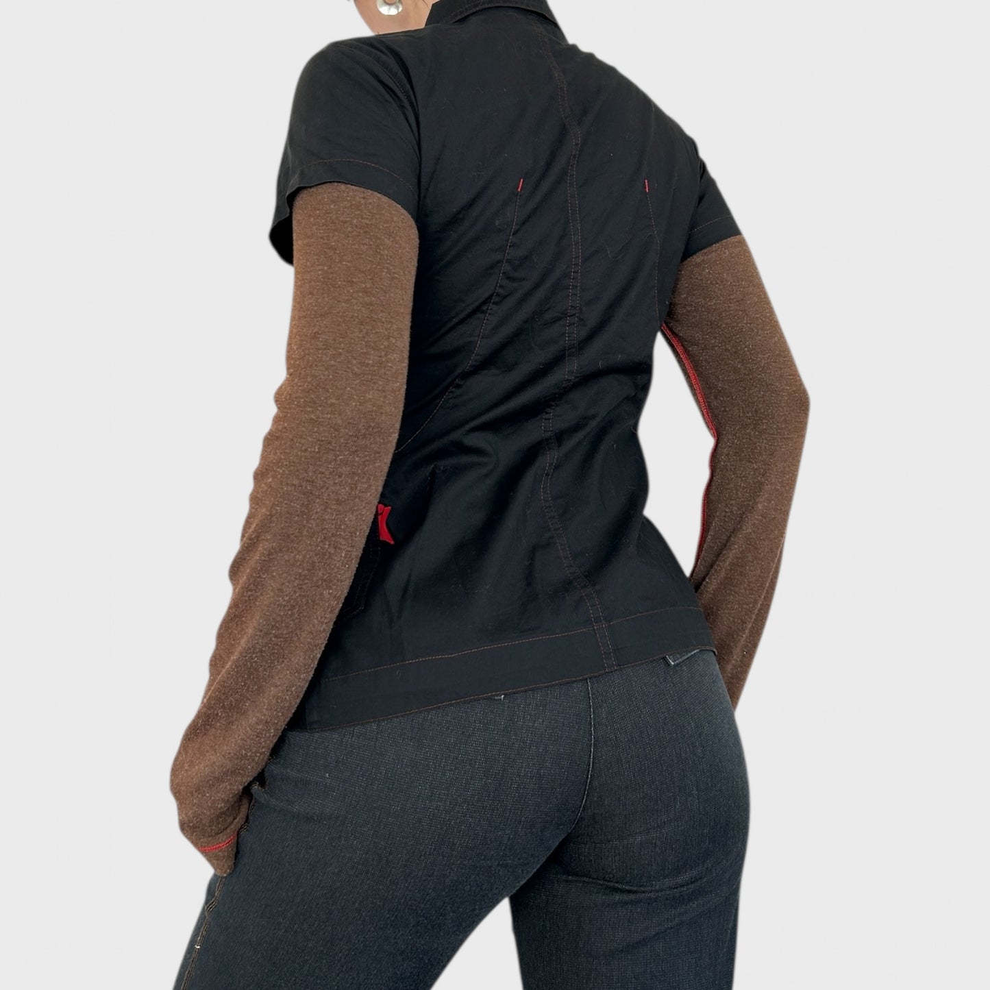 Cop Copine Long Sleeve Button Shirt Layered Top - S