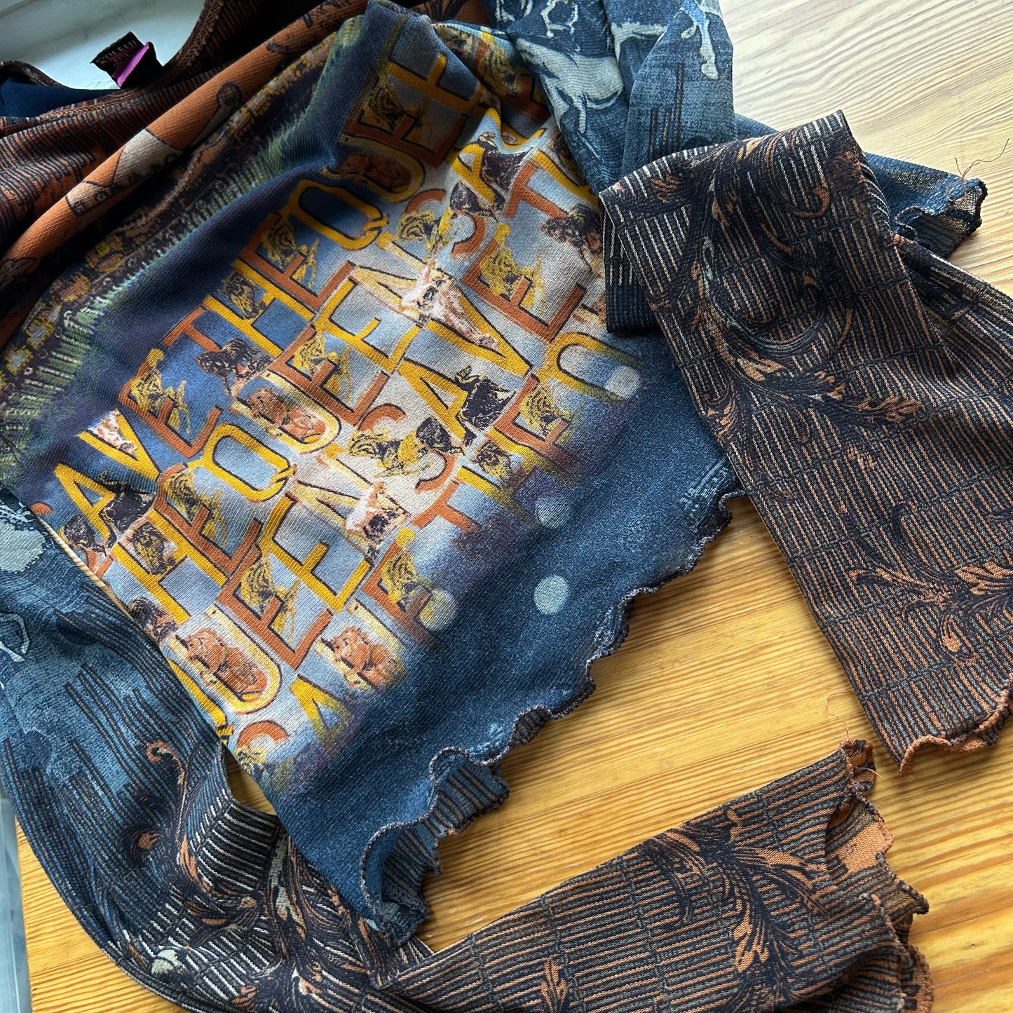 Save The Queen Graphic Mesh Long Sleeve Top - S/M