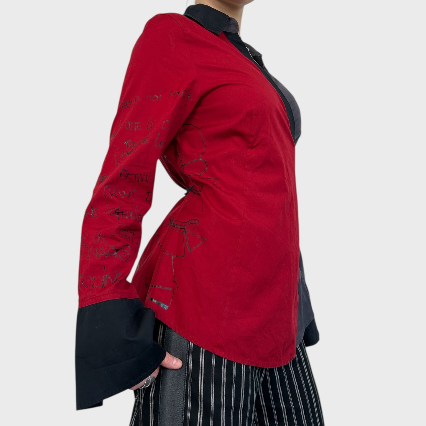 Cop Copine Red Wrap Tie Shirt - M/L