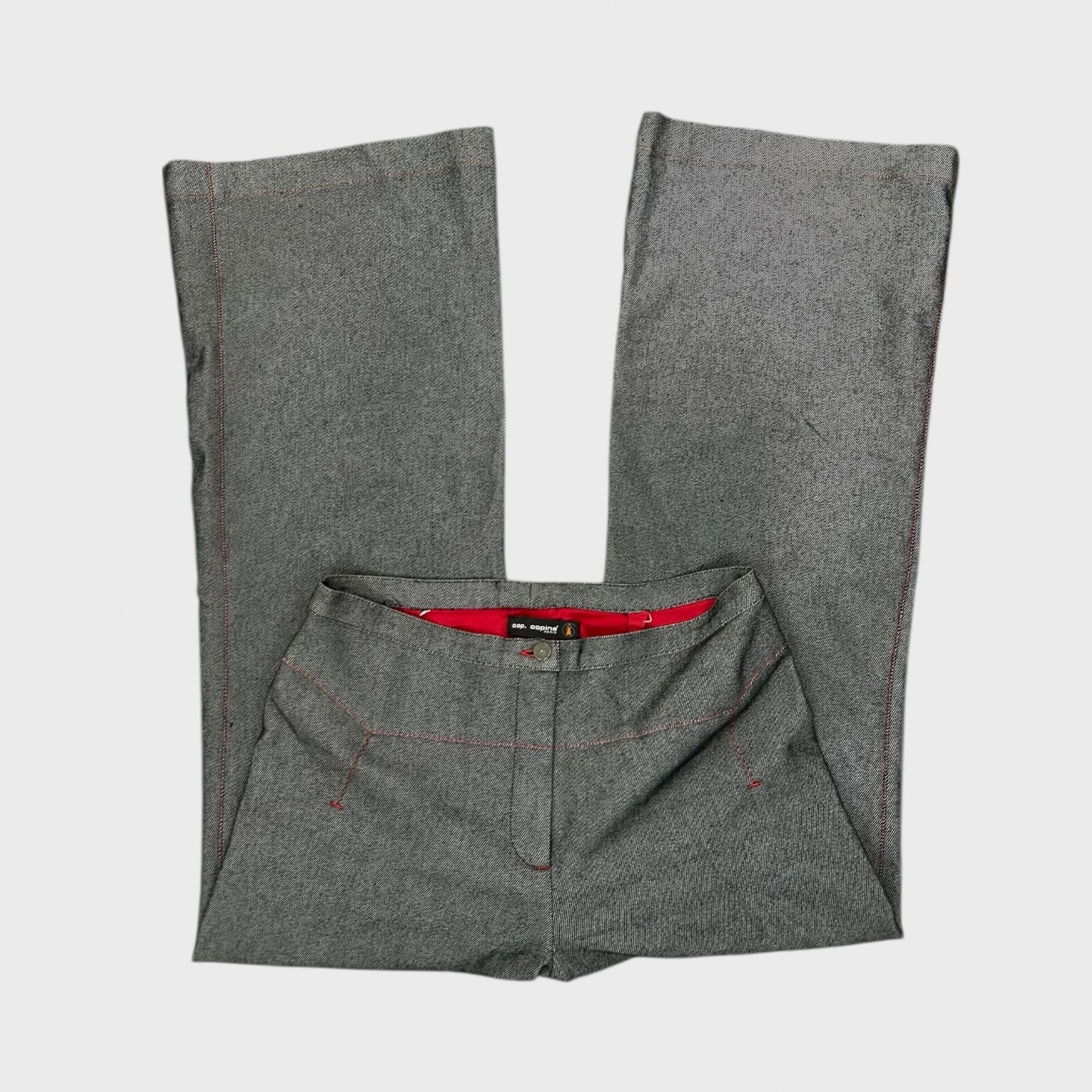 Cop Copine Grey Trousers With Red Details - M