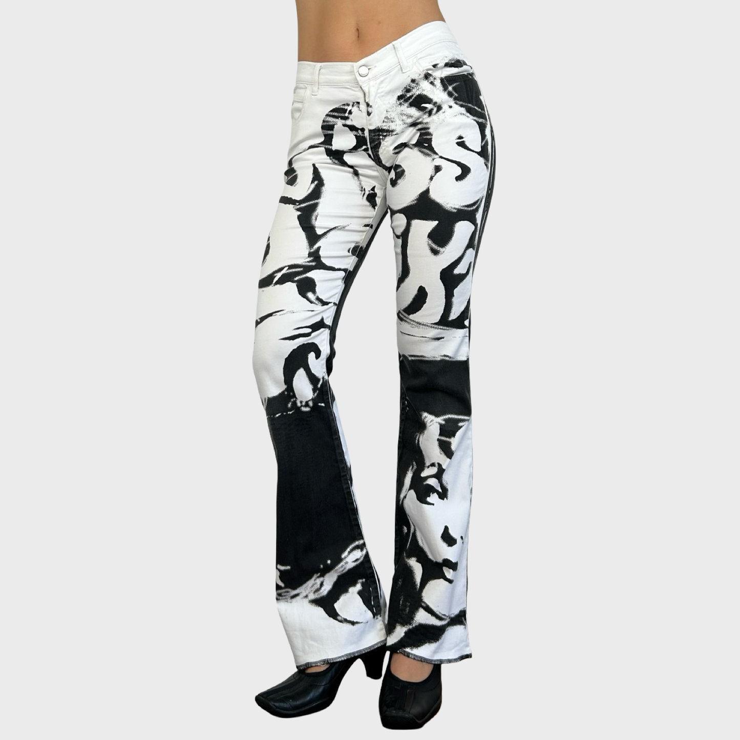 Miss Sixty Graphic Face Print Jeans - S/M