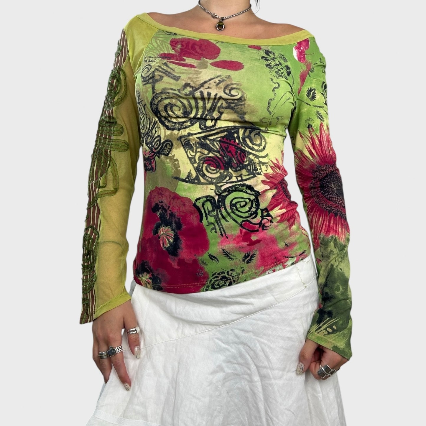 Save The Queen Graphic Print Long Sleeve Top - S