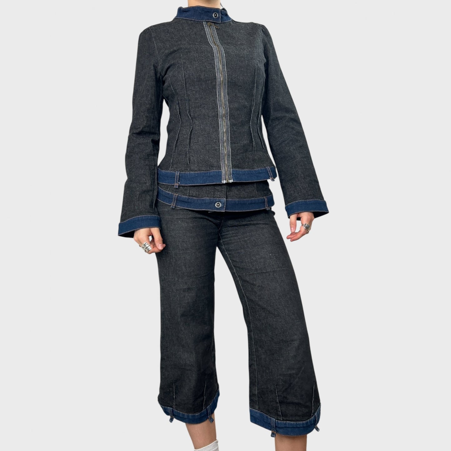 Cop Copine Two-Tone Denim Capris - S-M