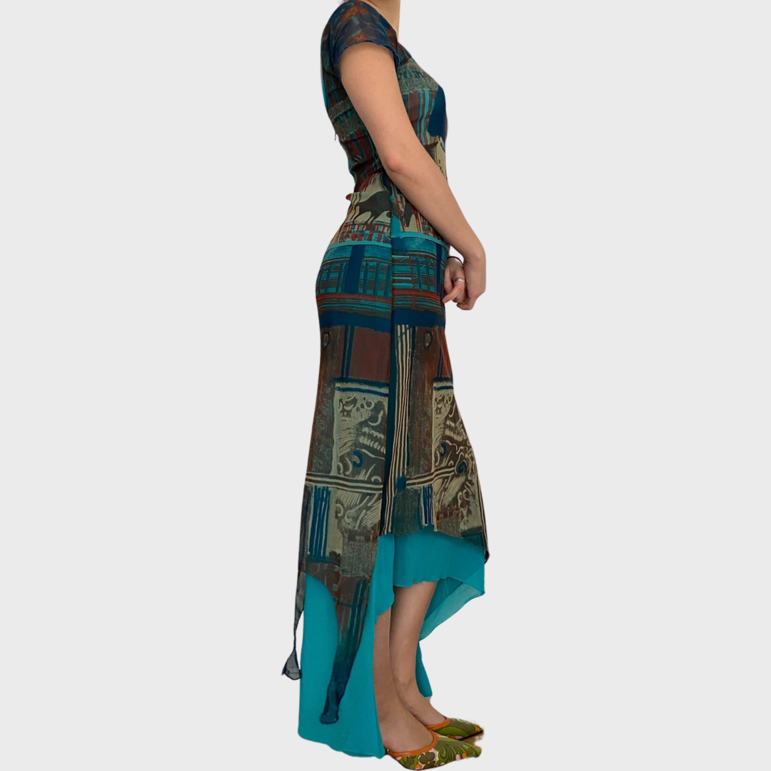Save the Queen mesh maxi dress