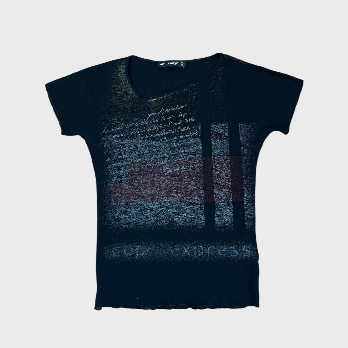 Cop Copine Graphic Logo Mesh Top - S