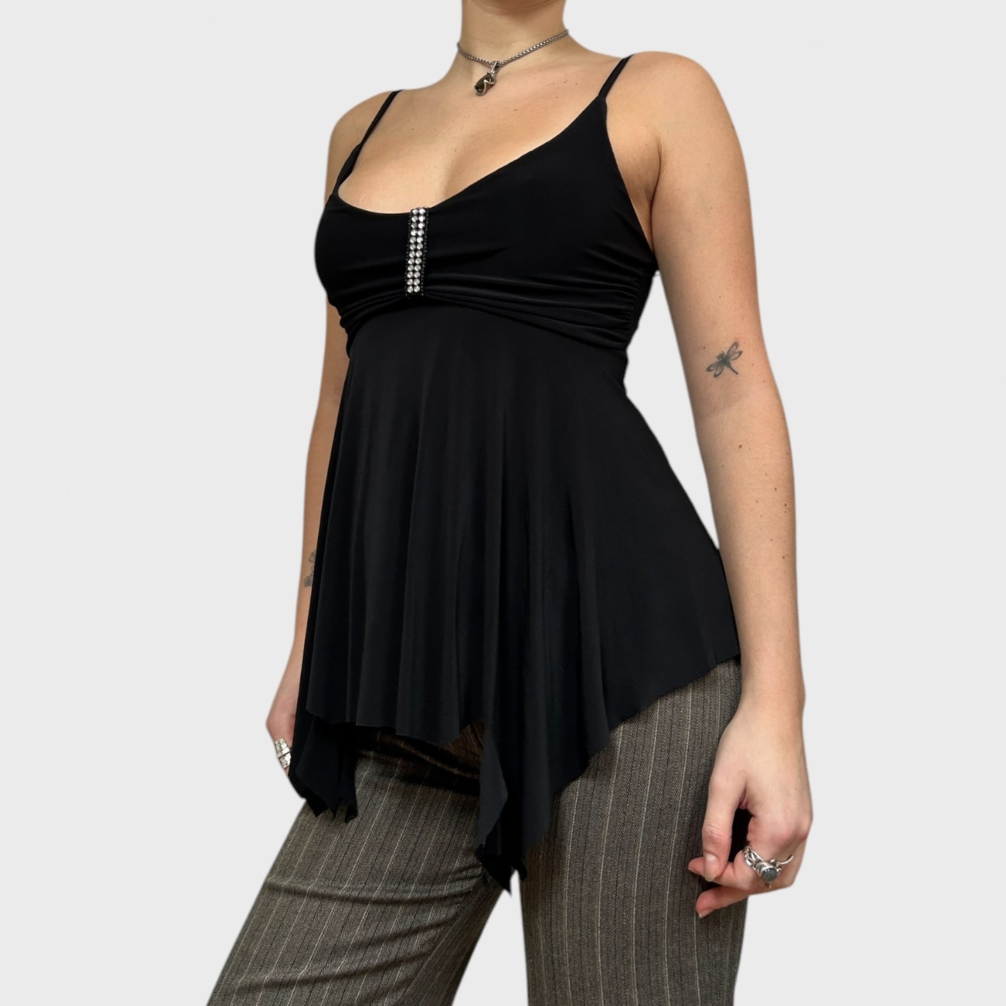 90s Asymmetric Frilly Cami Top