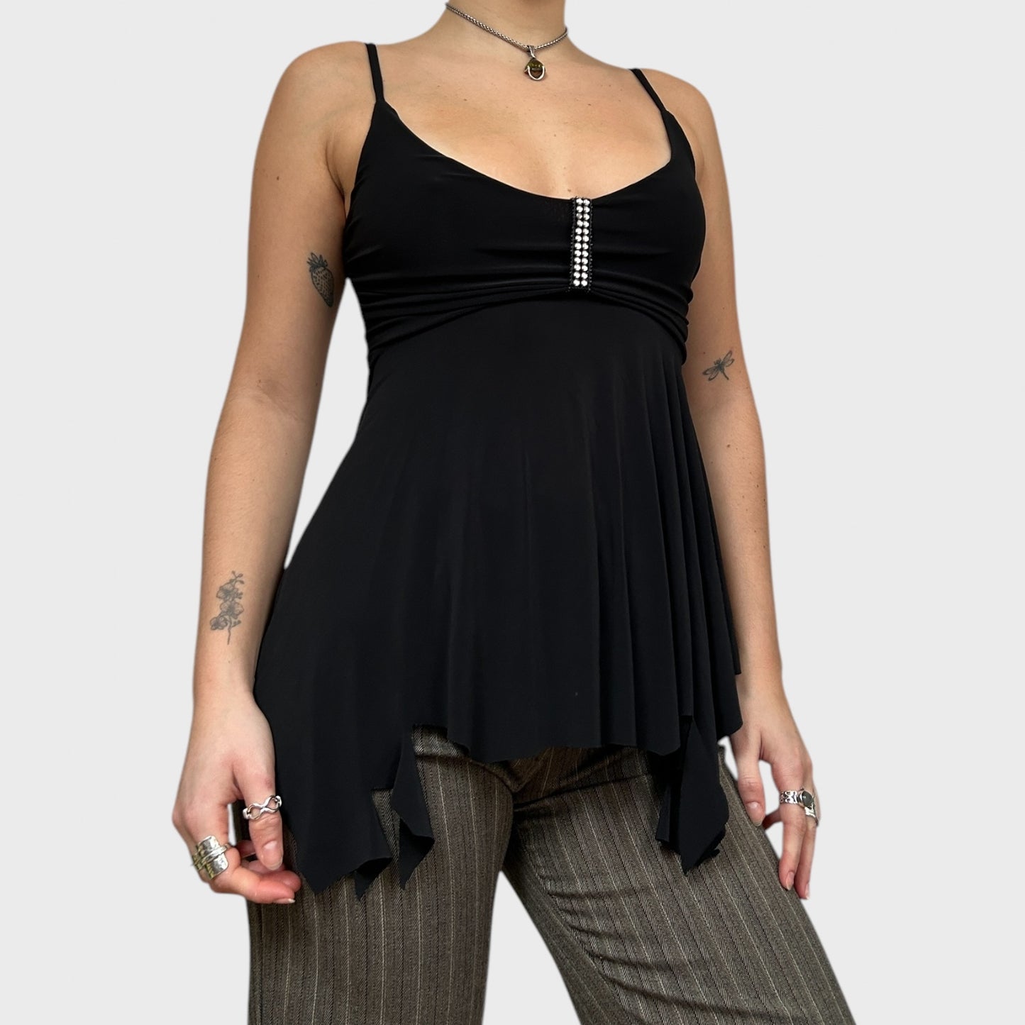 90s Asymmetric Frilly Cami Top