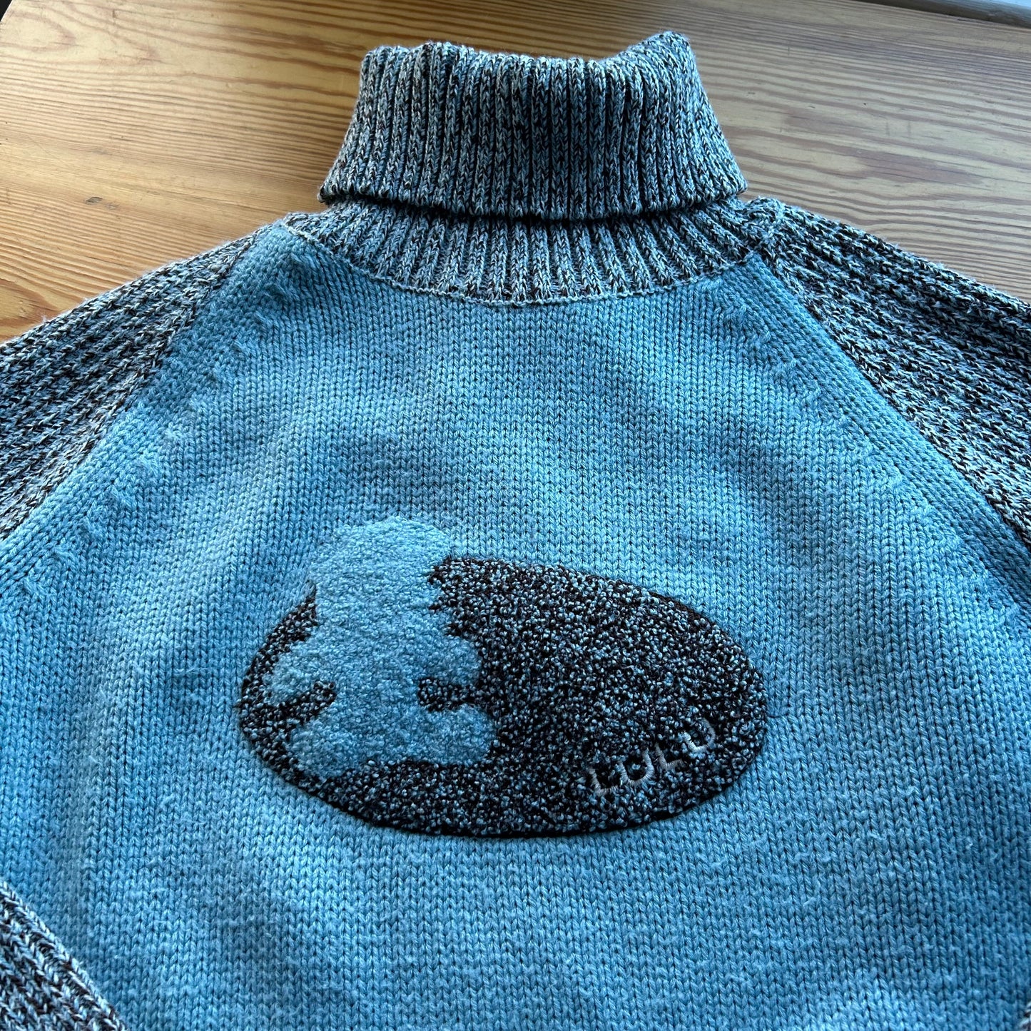 Vintage Teddy Roll Neck Knit Jumper - S