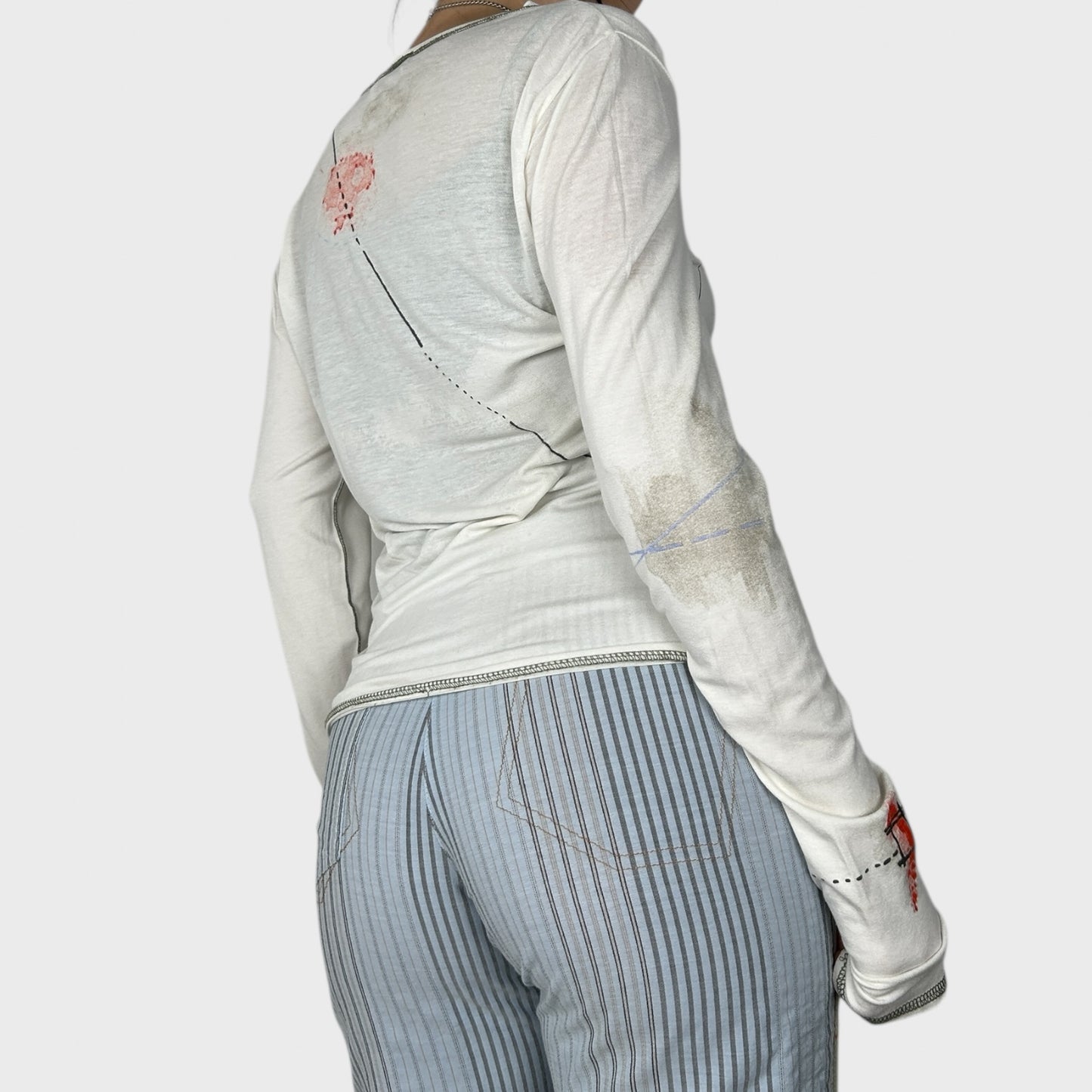 Cop Copine Slouchy Graphic Long Sleeve Top - L