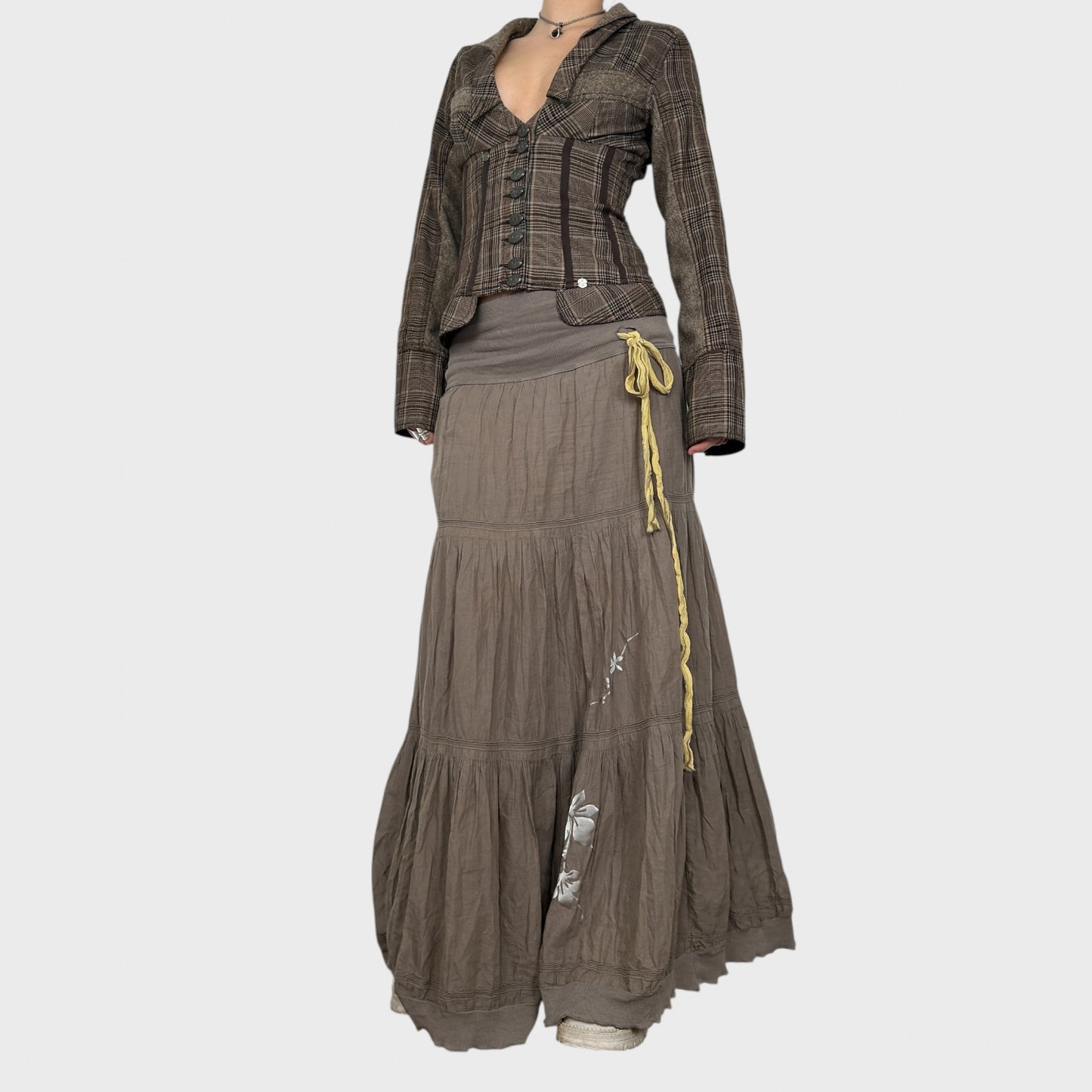 Cop Copine Tiered Ruffle Maxi Skirt - S-L