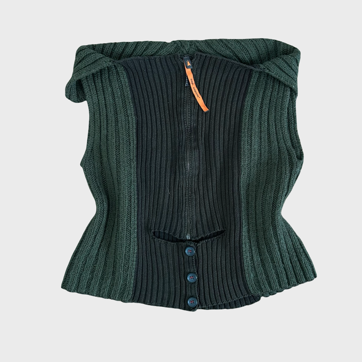 Cop Copine Khaki Zip Button Knit Top - L
