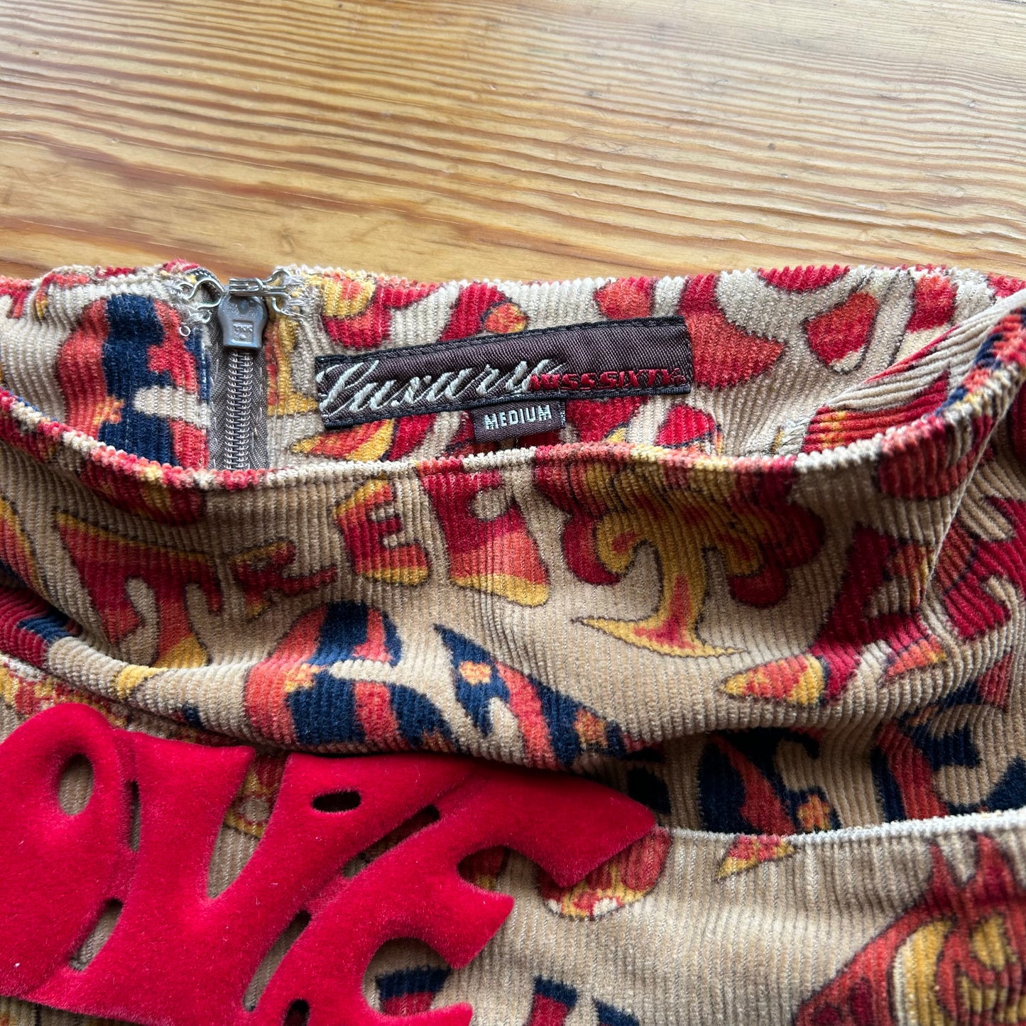 Miss Sixty 70s Print Corduroy Mini Skirt - M
