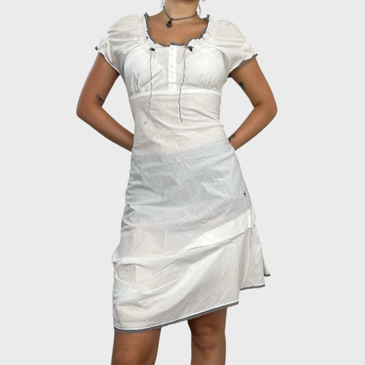 White Cop Copine Frilly Summer Dress - S