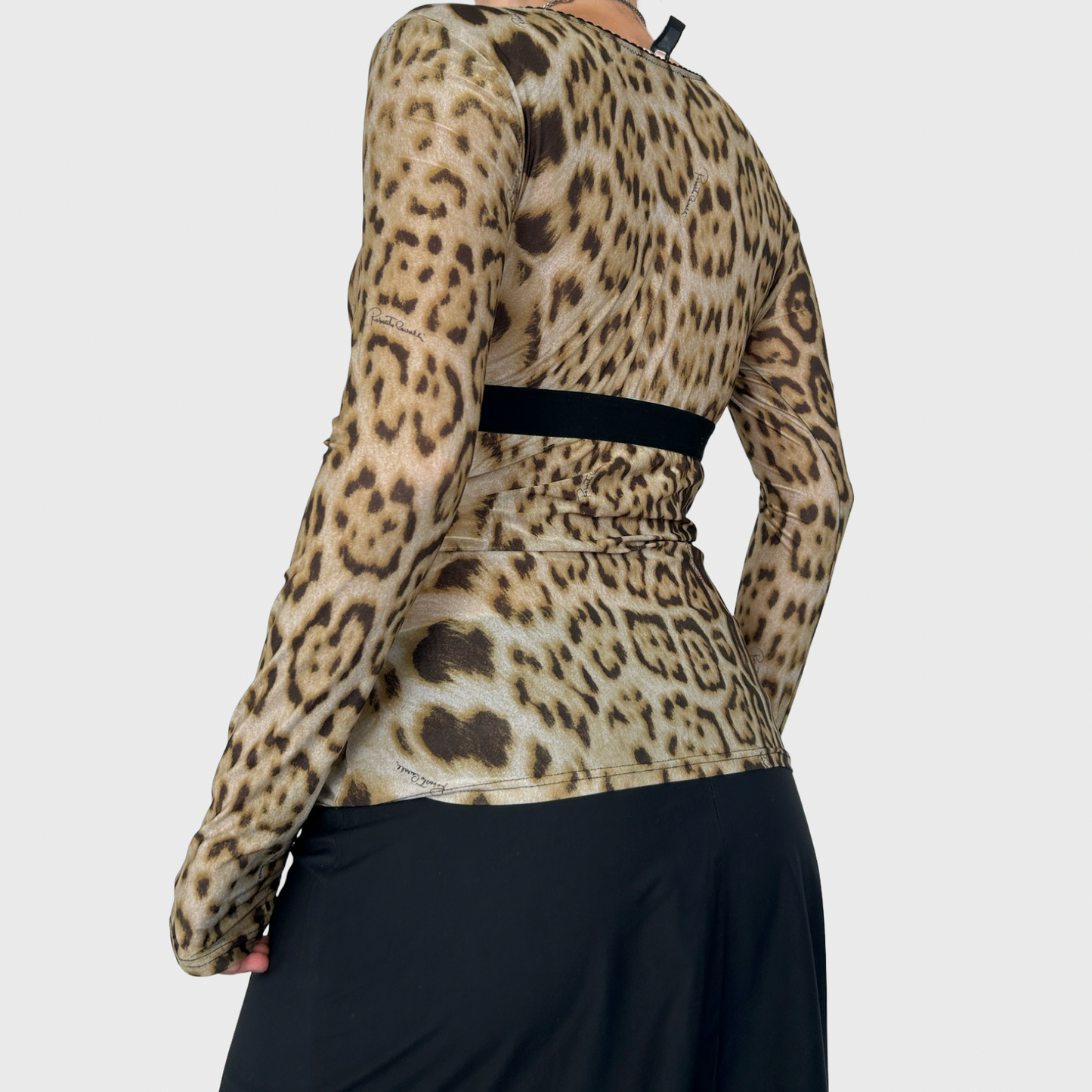 Roberto Cavalli Leopard Print Long Sleeve Top - M/L