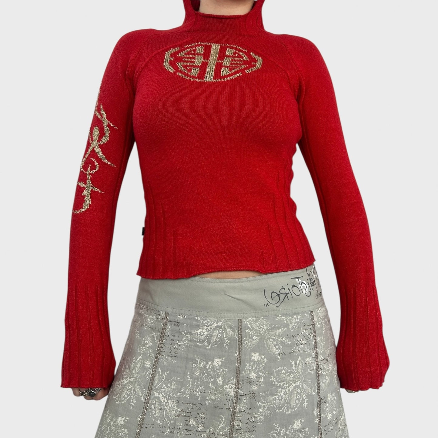 Roberto Cavalli Red Graphic Knit Jumper - XS/S