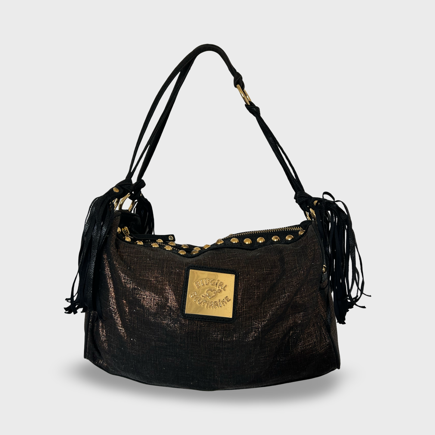 Blumarine Brown Gold Shimmer Handbag