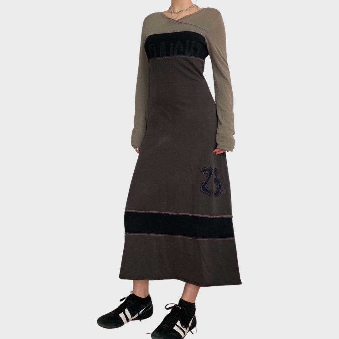 Cop Copine grey and purple maxi dress