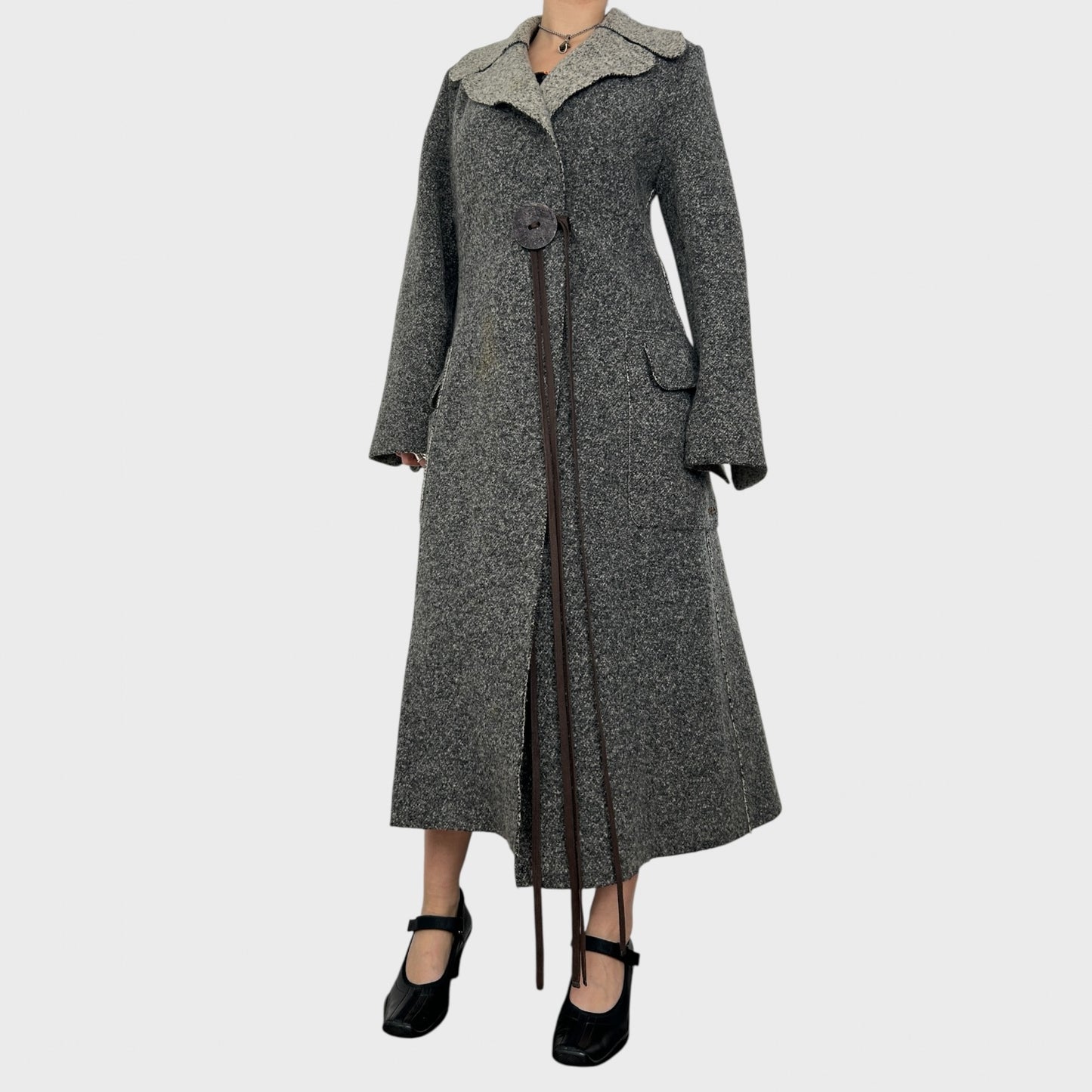 Cop Copine Floor Length Wool Coat - L